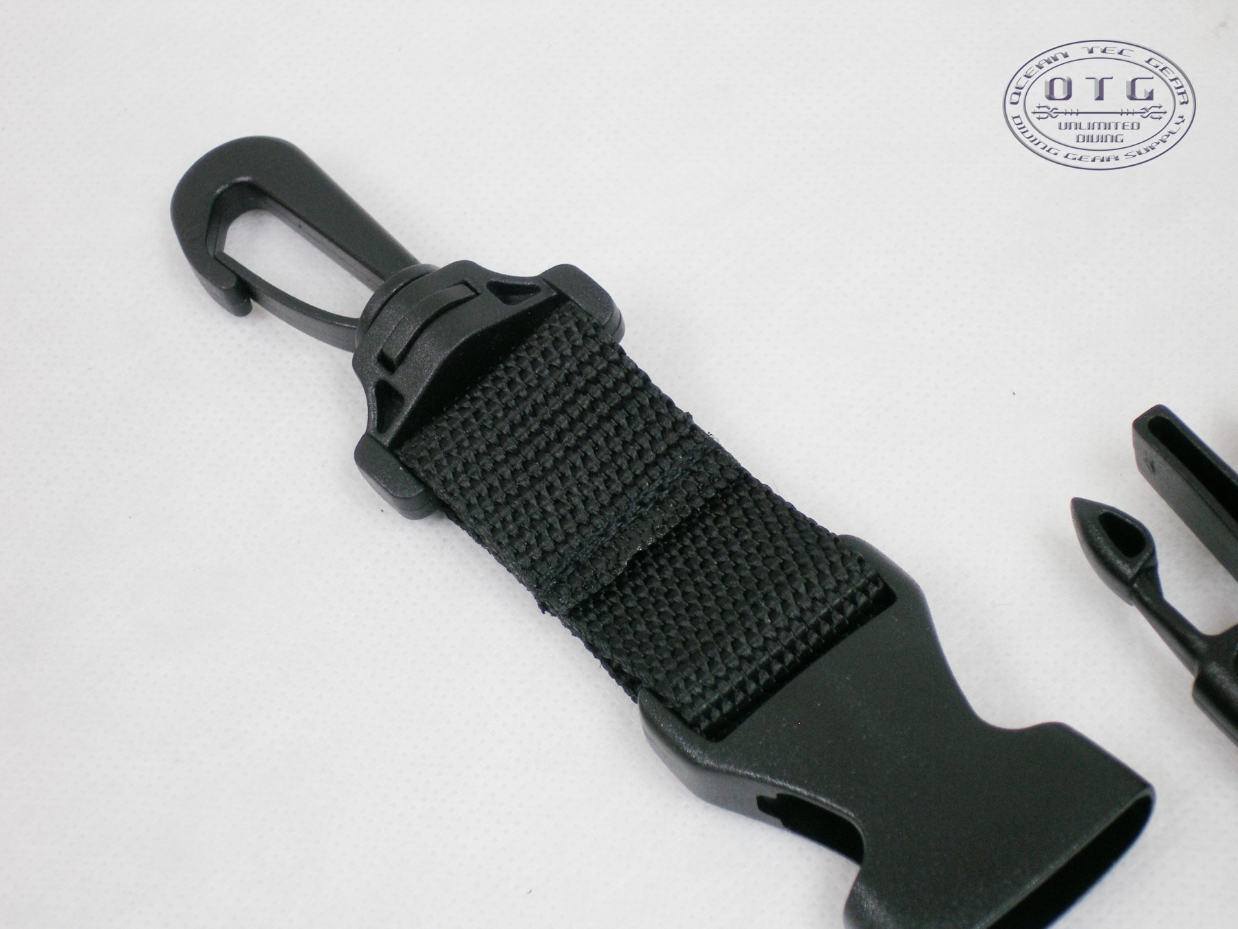 Scuba Diving Dive Black Lanyard Clip with Webbing Strap Quick Release Buckle